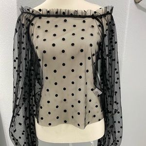 Off shoulder sheer black top